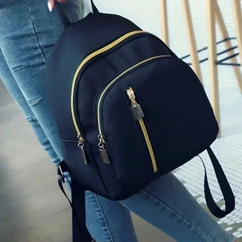 Gold black zipper handbag purse satchel backpack women's bag unisex crew men's f